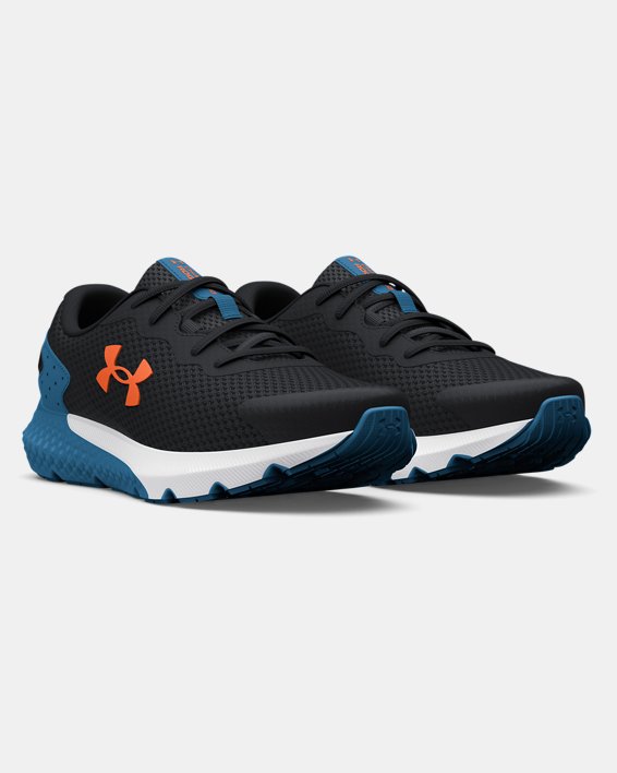 Boys' Grade School UA Charged Rogue 3 Running Shoes in Black image number 3